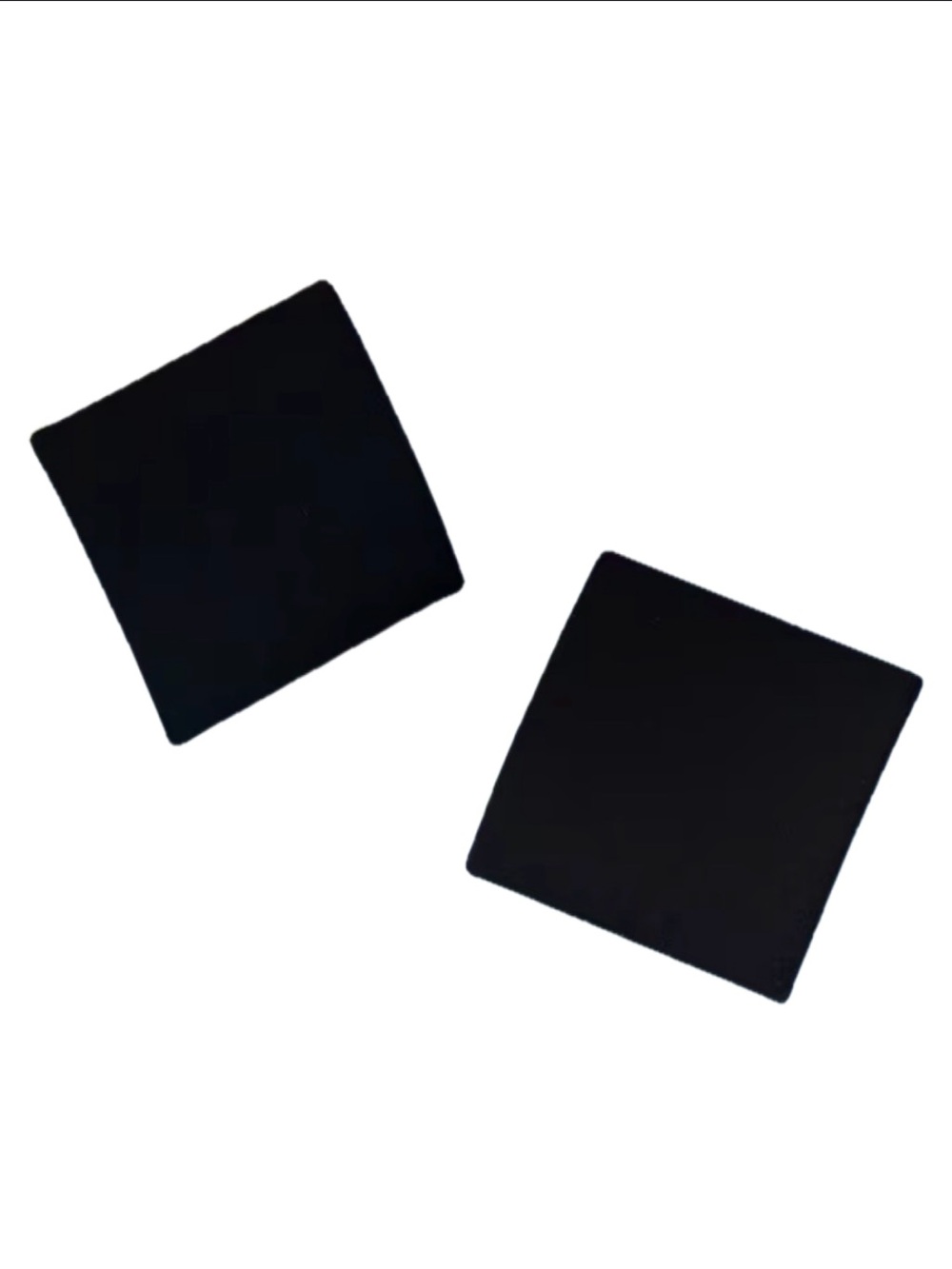 Black Square Minimalist Stud Earrings - Women’s Jewelry